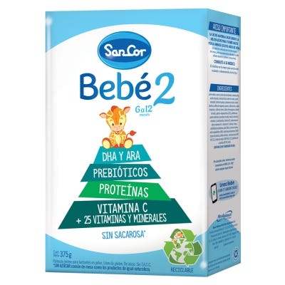 Leche Infantil Polvo Sancor Bebé Etapa 2 x375 g