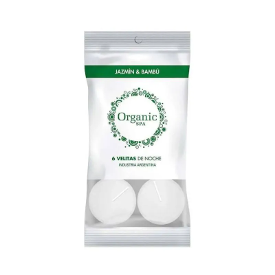 Organic Spa Velas x6un Tealights Jazmin & Bambu