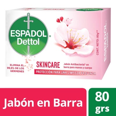 Jabón Antibacterial Espadol Skincare x80gr