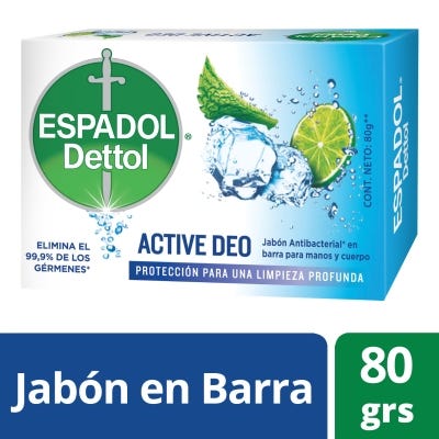 Jabón Antibacterial Espadol Active Deo x80gr