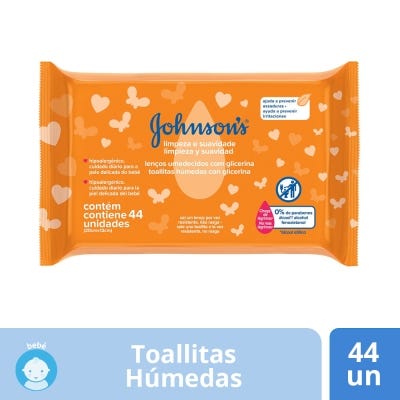 Toallas Húmedas Johnson Baby Limpieza Y Suavidad x44un