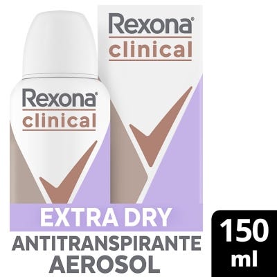 Desodorante Antitranspirante Rexona Clinical Aer extdr 96 horas x150ml