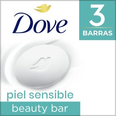 Jabon De Tocador Dove Piel sensible x90gr x3un