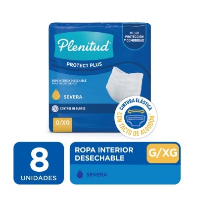 Pañal Adulto Plenitud Ropa Protect Plus Unisex G/XG x8un