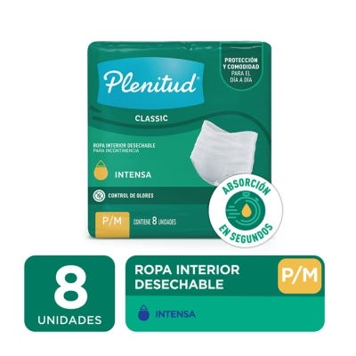 Ropa Interior Descartable Plenitud Classic p/m x8un