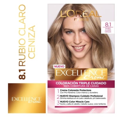 Coloracion Excellence 8.1 Rubio Claro Ceniza