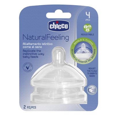 Tetina Chicco 4m+ Flujo Regulable Natural Feeling x2un