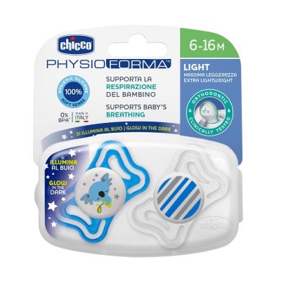 Chupete Chicco Nocturnos Physio Light 6-16M x2un