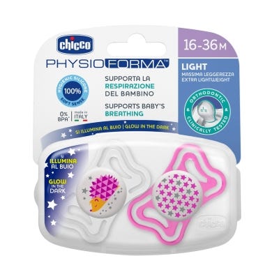 Chupete Chicco Nocturnos Physio Light 16-36M x2un