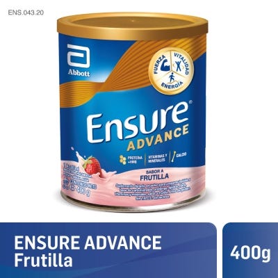 Suplemento Nutricional Ensure Advance en Polvo Frutilla x400g 