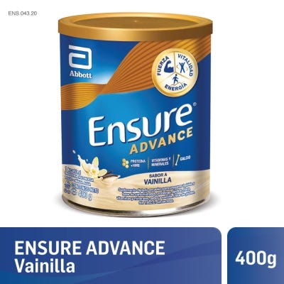 Ensure Sumplemento Nutricional en Polvo x400g Advance Vainilla Energia