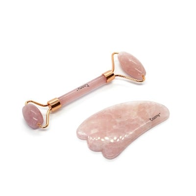 Set Coony Roller+Guasha Cuarzo Rosa