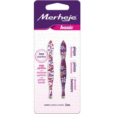 Pinza Depilatoria Merheje Decoradas acero x2un