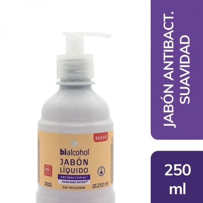 Jabon Antibacterial Bialcohol Extra Suavidad x250ml
