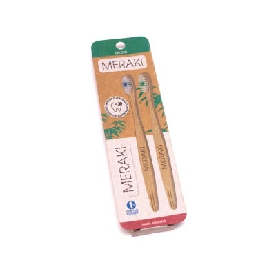 Cepillo Dental Meraki De Bambu Medio X2U