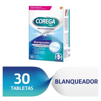 Tabs Corega 4 en 1 Blanqueador x30un