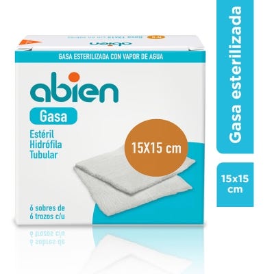 Gasa Abien Esteril 6 Sobres de 6 Trozos x15X15cm