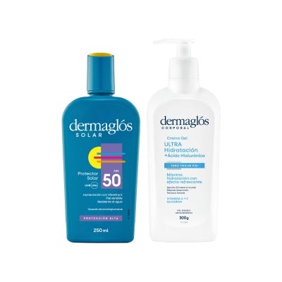 Kit Dermaglós Protector Solar + Crema Gel Corporal Ultra