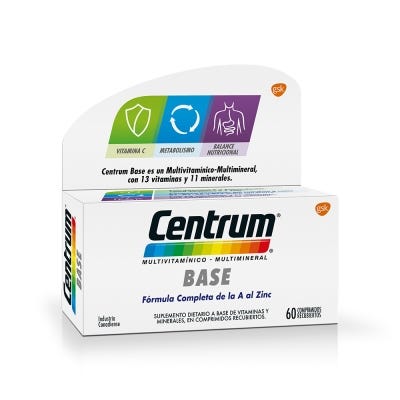 Suplemento Vitaminico Centrum Base x60cmp