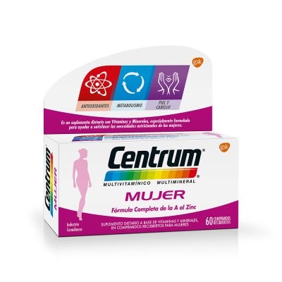 Suplemento Vitaminico Centrum Mujer x60cmp