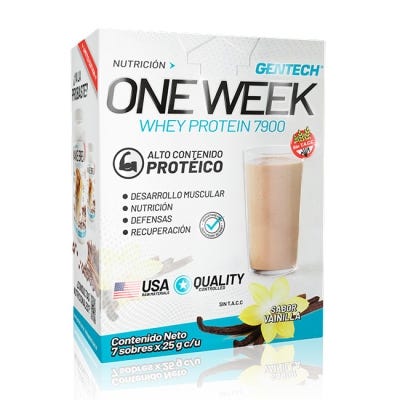 Suplemento Deportivo Gentech x25gr One Week Vainilla x7sob