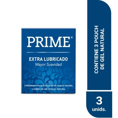 Preservativos Prime Extra Lubricado x3un