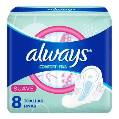 Toallas Femeninas Always Comfort Fina Suave x8un