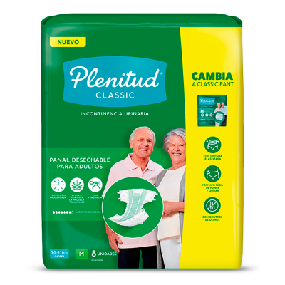 Pañal Adulto Plenitud Classic Talle M x8un