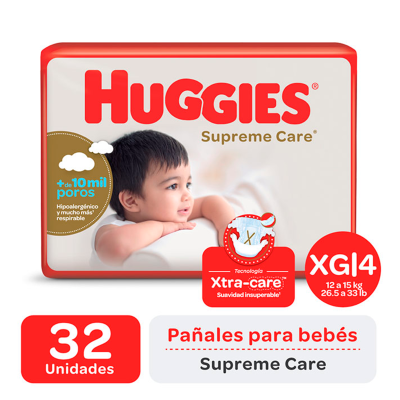 Pañales Huggies Supreme Care Talle XG x32un