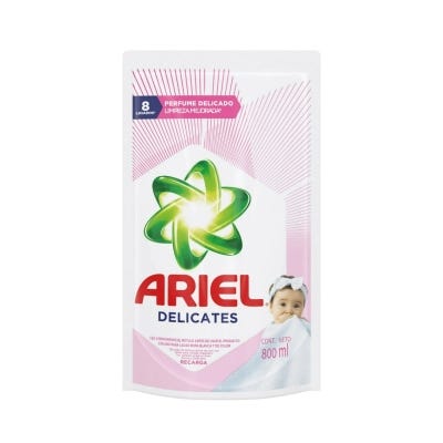 Jabon Líquido Ariel Delicates Pouch x800ml