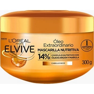 Tratamiento Capilar Elvive Óleo Extraordinario Nutrición Uni. x300gr