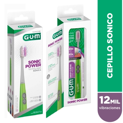Cepillo Dental Gum Sonic Power Deep Clean Con Pila