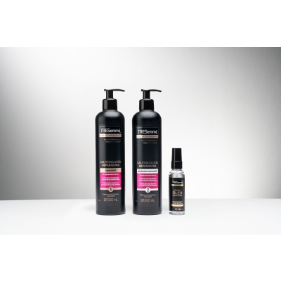 Combo TRESemmé Shampoo y acondicionador Cauterización Reparadora + Oleo finalizador