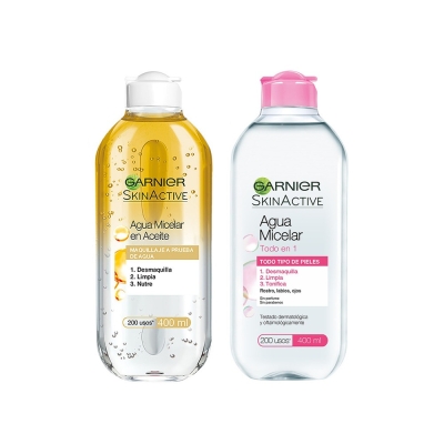 Kit Doble Limpieza Facial Agua Micelar Bifásica y Agua Micelar Todo en 1