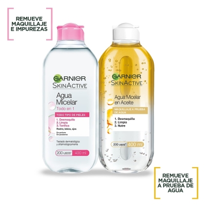 Kit Doble Limpieza Facial Agua Micelar Bifásica y Agua Micelar Todo en 1