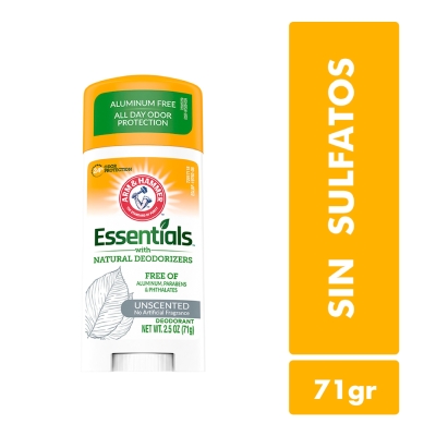 Desodorante En Barra Arm & Hammer Essentials Unscented x71gr