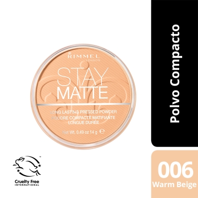  Polvo Compacto Rimmel London Stay Mate 006 Warm Beige x15gr