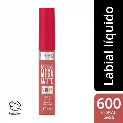 Rimmel London Labial Liq. X7,4ml Lasting Mega Matte 600
