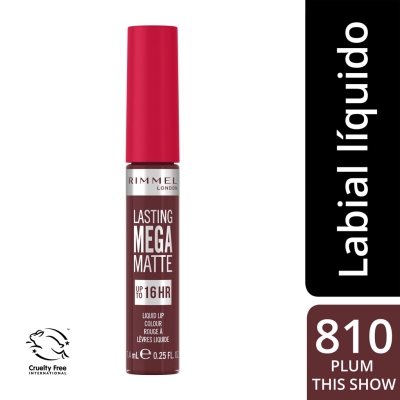 Rimmel London Labial Liq. X7,4ml Lasting Mega Matte 810