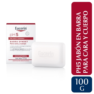 Barra Facial Limpiadora Eucerin Ph5 Syndet Piel Seca/Sensible x 100 ml