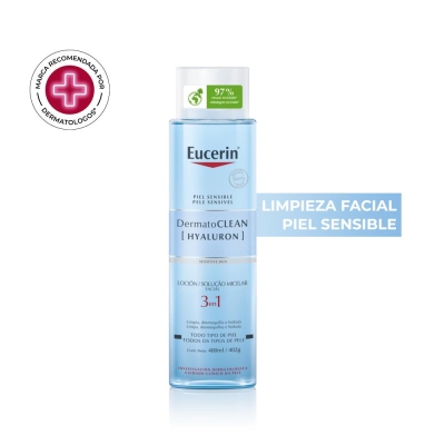 Agua Micelar Eucerin Dermatoclean Piel Sensible 3en1 x 400 ml