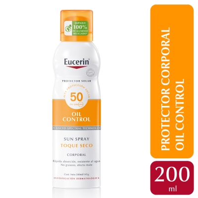 Protector Solar Eucerin Sun SPF50 Spray Transpa Toque Seco x 200 ml