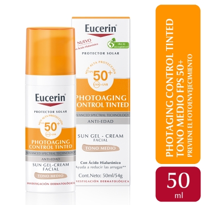 Protector Solar Facial Eucerin Sun Photoaging Control Tono medio FPS50+ x50ml