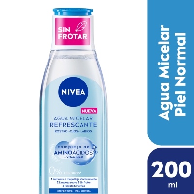 Agua Micelar 5 en 1 Nivea Refrescante para Piel Normal x200 ml