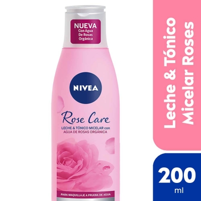 Leche y Tónico Micelar 2 en 1 Nivea Rose Care x200 ml