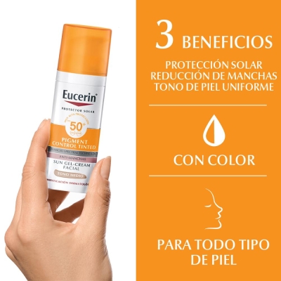 Protector Solar Facial Eucerin Pigment Control Tono Medio FPS50+ x50 ml