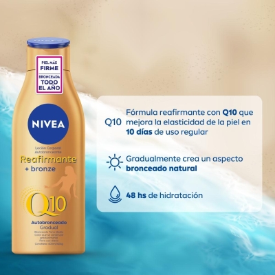 Loción Corporal Nivea Autobronceante + Reafirmante Q10 x400ml