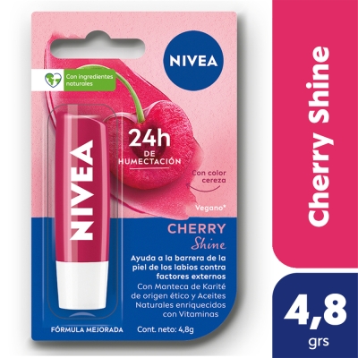 Protector Labial Humectante Nivea Cherry Shine x4,8 gr