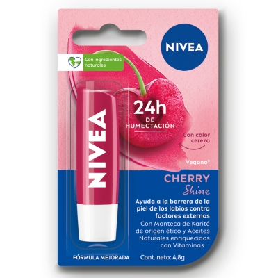 Protector Labial Humectante Nivea Cherry Shine x4,8 gr
