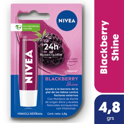 Protector Labial Humectante Nivea Blackberry Shine x4,8 gr